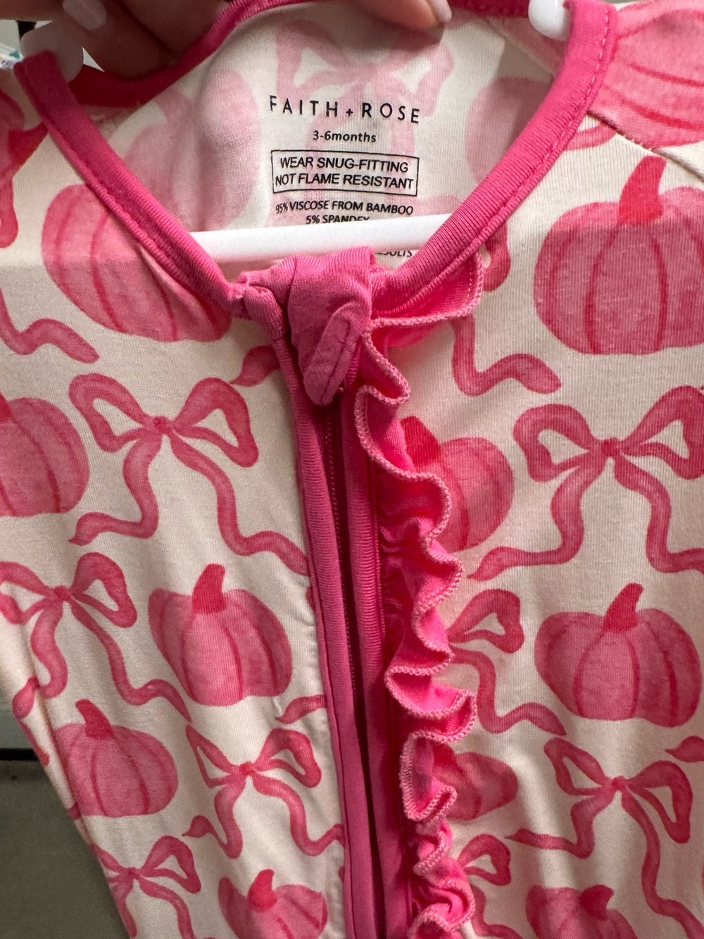 Faith + Rose Pink Pumpkin Ruffle Baby Pajamas